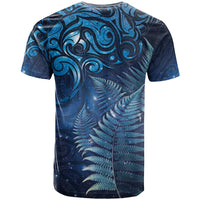 Matariki New Zealand Maori Silver Fern T Shirt Galaxy Blue Sky Style