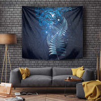 Matariki New Zealand Maori Silver Fern Tapestry Galaxy Blue Sky Style
