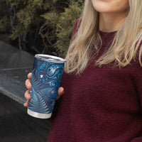 Matariki New Zealand Maori Silver Fern Tumbler Cup Galaxy Blue Sky Style