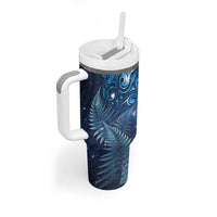 Matariki New Zealand Maori Silver Fern Tumbler With Handle Galaxy Blue Sky Style