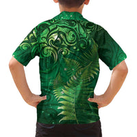Matariki New Zealand Maori Silver Fern Family Matching Summer Maxi Dress and Hawaiian Shirt Galaxy Green Sky Style