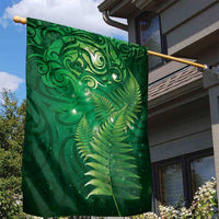 Matariki New Zealand Maori Silver Fern Garden Flag Galaxy Green Sky Style