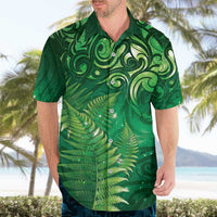 Matariki New Zealand Maori Silver Fern Hawaiian Shirt Galaxy Green Sky Style