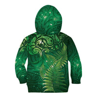 Matariki New Zealand Maori Silver Fern Kid Hoodie Galaxy Green Sky Style