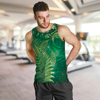 Matariki New Zealand Maori Silver Fern Men Tank Top Galaxy Green Sky Style