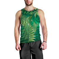 Matariki New Zealand Maori Silver Fern Men Tank Top Galaxy Green Sky Style