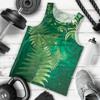 Matariki New Zealand Maori Silver Fern Men Tank Top Galaxy Green Sky Style