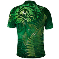 Matariki New Zealand Maori Silver Fern Polo Shirt Galaxy Green Sky Style