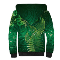 Matariki New Zealand Maori Silver Fern Sherpa Hoodie Galaxy Green Sky Style