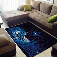 Matariki New Zealand Maori Koru Art Tattoo Area Rug New Year Galaxy Blue Sky Style
