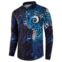 Matariki New Zealand Maori Koru Art Tattoo Button Sweatshirt New Year Galaxy Blue Sky Style