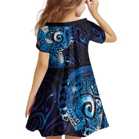 Matariki New Zealand Maori Koru Art Tattoo Family Matching Mermaid Dress and Hawaiian Shirt New Year Galaxy Blue Sky Style
