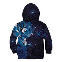 Matariki New Zealand Maori Koru Art Tattoo Kid Hoodie New Year Galaxy Blue Sky Style