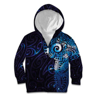 Matariki New Zealand Maori Koru Art Tattoo Kid Hoodie New Year Galaxy Blue Sky Style
