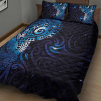 Matariki New Zealand Maori Koru Art Tattoo Quilt Bed Set New Year Galaxy Blue Sky Style