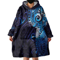 Matariki New Zealand Maori Koru Art Tattoo Wearable Blanket Hoodie New Year Galaxy Blue Sky Style