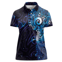 Matariki New Zealand Maori Koru Art Tattoo Women Polo Shirt New Year Galaxy Blue Sky Style