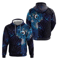 Matariki New Zealand Maori Koru Art Tattoo Zip Hoodie New Year Galaxy Blue Sky Style