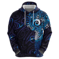Matariki New Zealand Maori Koru Art Tattoo Zip Hoodie New Year Galaxy Blue Sky Style