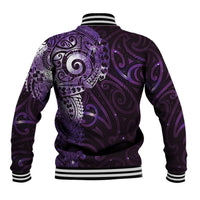Matariki New Zealand Maori Koru Art Tattoo Baseball Jacket New Year Galaxy Purple Sky Style