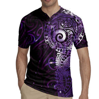 Matariki New Zealand Maori Koru Art Tattoo Rugby Jersey New Year Galaxy Purple Sky Style