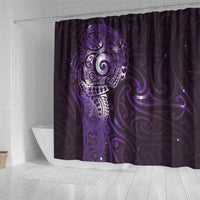Matariki New Zealand Maori Koru Art Tattoo Shower Curtain New Year Galaxy Purple Sky Style