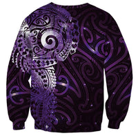 Matariki New Zealand Maori Koru Art Tattoo Sweatshirt New Year Galaxy Purple Sky Style