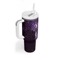 Matariki New Zealand Maori Koru Art Tattoo Tumbler With Handle New Year Galaxy Purple Sky Style