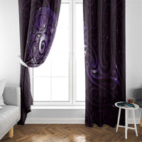Matariki New Zealand Maori Koru Art Tattoo Window Curtain New Year Galaxy Purple Sky Style