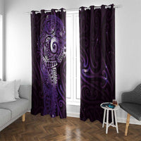 Matariki New Zealand Maori Koru Art Tattoo Window Curtain New Year Galaxy Purple Sky Style