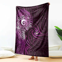 Matariki New Zealand Maori Koru Art Tattoo Blanket New Year Galaxy Pink Sky Style