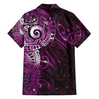 Matariki New Zealand Maori Koru Art Tattoo Hawaiian Shirt New Year Galaxy Pink Sky Style