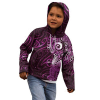 Matariki New Zealand Maori Koru Art Tattoo Kid Hoodie New Year Galaxy Pink Sky Style