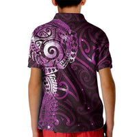 Matariki New Zealand Maori Koru Art Tattoo Kid Polo Shirt New Year Galaxy Pink Sky Style