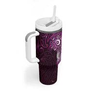 Matariki New Zealand Maori Koru Art Tattoo Tumbler With Handle New Year Galaxy Pink Sky Style