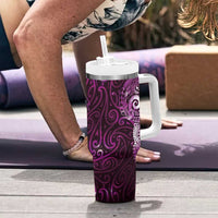 Matariki New Zealand Maori Koru Art Tattoo Tumbler With Handle New Year Galaxy Pink Sky Style