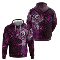 Matariki New Zealand Maori Koru Art Tattoo Zip Hoodie New Year Galaxy Pink Sky Style