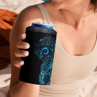New Zealand Maori Koru Art Traditional Tattoo 4 in 1 Can Cooler Tumbler Paua Shell