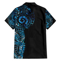 New Zealand Maori Koru Art Traditional Tattoo Family Matching Off The Shoulder Long Sleeve Dress and Hawaiian Shirt Paua Shell