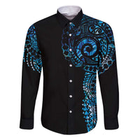 New Zealand Maori Koru Art Traditional Tattoo Family Matching Off The Shoulder Long Sleeve Dress and Hawaiian Shirt Paua Shell