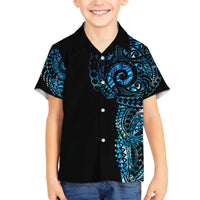 New Zealand Maori Koru Art Traditional Tattoo Family Matching Off The Shoulder Long Sleeve Dress and Hawaiian Shirt Paua Shell