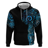 New Zealand Maori Koru Art Traditional Tattoo Hoodie Paua Shell