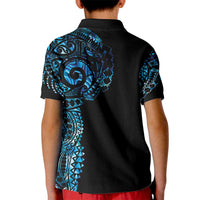 New Zealand Maori Koru Art Traditional Tattoo Kid Polo Shirt Paua Shell