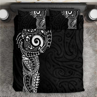 New Zealand Maori Koru Art Traditional Tattoo Bedding Set Simple Style LT03 Black - Polynesian Pride