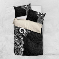 New Zealand Maori Koru Art Traditional Tattoo Bedding Set Simple Style LT03 US Twin 172cm x 218cm Black - Polynesian Pride
