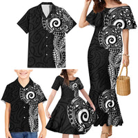 New Zealand Maori Koru Art Traditional Tattoo Family Matching Mermaid Dress and Hawaiian Shirt Simple Style