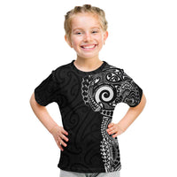New Zealand Maori Koru Art Traditional Tattoo Kid T Shirt Simple Style