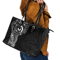 New Zealand Maori Koru Art Traditional Tattoo Leather Tote Bag Simple Style