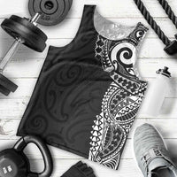 New Zealand Maori Koru Art Traditional Tattoo Men Tank Top Simple Style