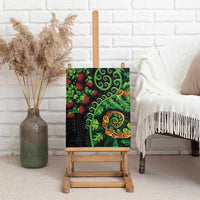 New Zealand Koru Plants and Pohutukawa Canvas Wall Art Maori Tattoo Pattern